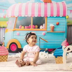 A series of shots from an adorable ice cream themed session, perfect for celebrating a first birthday with lots of color and sweetness.