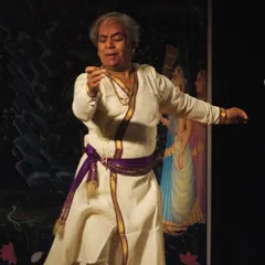 A classic performance photograph of the legendary Pt. Birju Maharaj, our Guru and the guiding light of our parampara. His legacy is the foundation of everything we do.