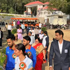 Walking with fellow athletes and dignitaries during the Republic Day procession at SAI. There is a strong sense of community and shared purpose on days like this.