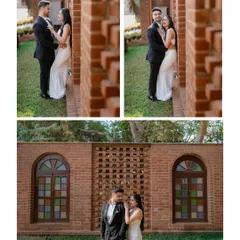 Another set of poses from the same urban shoot, showcasing the versatility of a single location. The brick textures and architectural details add a lot of character.