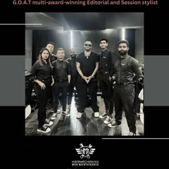 We believe in learning from the best. Here's our team with JJ Savani, a multi-award-winning editorial and session stylist, who shares his passion and precision with our stylists.