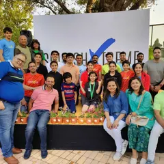 A special throwback photo from the felicitation of our courts at Dhyan Chand Stadium. This picture captures the spirit of our academy family.