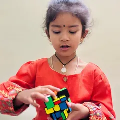 Our very own Aarna N, recognized by the Indian and Asia Book of Records for solving 53 types of Rubik’s Cubes at just 3 years and 11 months old. Her talent is truly inspiring.