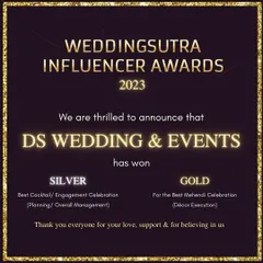 Dedication pays off. I am so proud to announce that my team and I have won Gold for Best Mehendi Celebration and Silver for Best Cocktail Celebration at the WeddingSutra Influencer Awards.