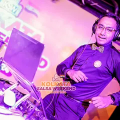 In the zone at the Kolkata Salsa Weekend. When I'm behind the decks, my focus is on the dancers and the energy of the room. I'm not just playing songs; I'm building a journey for the dance floor.