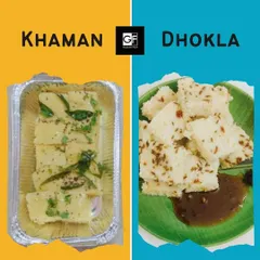 Here you can see the difference between my soft, spongy Khaman and the slightly tangy Khatta Dhokla. Both are steamed, healthy snacks that are light and easy to digest, perfect for any time of day.