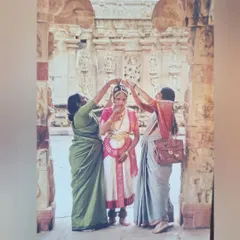 A photo from my Rangapravesha in 1999, with my Guru Bhanu ma'am and my mother. It was my mother's persistence that pushed me onto the stage, and I am forever grateful.