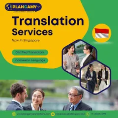 We offer expert Indonesian translation services for businesses in Singapore, as shown in this service graphic. Our certified translators help you navigate the Indonesian market with professionally translated documents for all your business needs.
