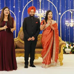 Sharing a laugh with this lovely couple on stage. My job is to make them feel comfortable, happy, and celebrated.