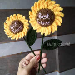 A gift for a best friend should be as bright as they are. I made these custom crochet sunflowers with a special embroidered message, a forever flower that will never wilt and always serve as a reminder of a special bond.