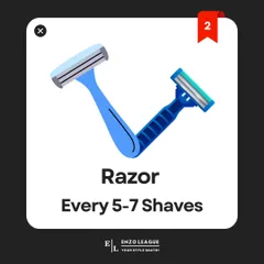 A dull razor can cause nicks, razor burn, and an uneven shave. As a rule of thumb, you should replace your razor blade every 5 to 7 shaves for a smooth, safe result.