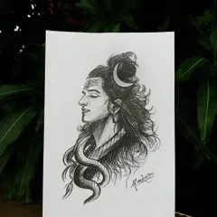 Har Har Mahadev. For me, drawing Lord Shiva is a spiritual journey. This graphite and charcoal sketch is made with complete devotion, focusing on the powerful yet calm expression of Mahadev. It's more than art; it's a prayer.