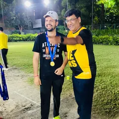 A player from the winning team receives his medal at the SaT Super Box League. Individual recognition is a key part of our tournament celebrations.