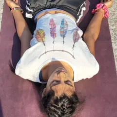 A moment of surrender in Savasana. This pose is a reminder that we come from this universe, we live in it, and we will return to it. It's all one beautiful flow.