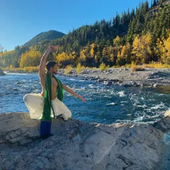 For the love of fall colours in Alberta, Canada. Taking a moment to connect with nature during a busy tour schedule.