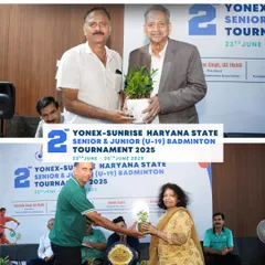Honoring the dignitaries at the state-level tournament. We believe in showing respect and gratitude to the leaders of the sporting federations we partner with.
