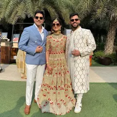 With the radiant couple at their daytime wedding function. It's a privilege to be a part of their special day and to create the soundtrack for their celebration.