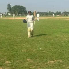 A proud moment for Manan Goel, walking off the field after another fantastic century for the U-14 team. His consistency is a testament to his hard work and the focused batting coaching he receives here.