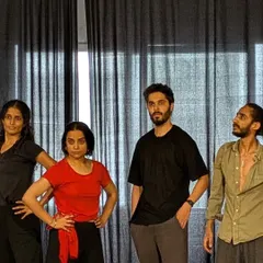 The cast of 'Dream Baby Dream' in a moment of dramatic pause. This production was performed by our senior dancers and talented graduates of the X-Sense course.