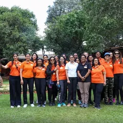The team from Embassy Group engaging in our Horse-Assisted Education program. Participants learn essential skills like trust-building and clear communication through hands-on interaction with our majestic horses.