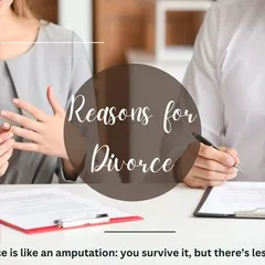 Divorce is a difficult process, like an amputation as the quote suggests. This graphic promotes a blog post where I offer guidance on how to navigate this transition with grace and understanding, helping you survive and move toward a new beginning.