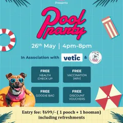 Another one of our fun event announcements. We make sure every party includes refreshments for both the dogs and their humans.