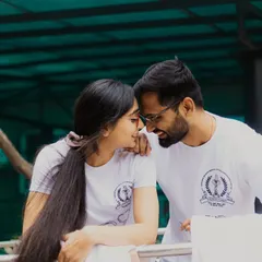 Their love story started in the classroom, so we went back to where it all began. For me, the most powerful pre-wedding portraits are the ones that are honest. This single, quiet moment between two doctors says more about their connection than any grand pose ever could.