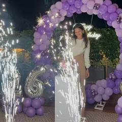 A moment of celebration with cold pyro sparklers. This effect adds excitement and is perfect for cake-cutting moments at birthdays and anniversaries.