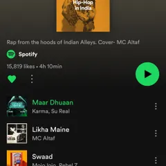Waking up to see our track 'Maar Dhuaan' with Su Real at the top of the Spotify 'Hip Hop in India' playlist. This is the kind of reach I bring when I produce a record for an artist.