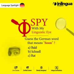 A quick quiz to test your German vocabulary. Can you guess the word for "soon"? Engaging with the language in fun ways is a great way to reinforce your learning.