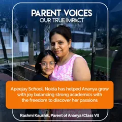 The true impact of our work is reflected in the voices of our parents. We are proud to nurture learners who grow with a balance of academic excellence and the joyful discovery of their passions, as shared by Ananya's mother.