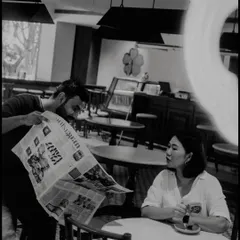 A quiet moment captured at the cafe. We often spend time here, talking about new ideas and just enjoying the space we've created. It’s our second home.