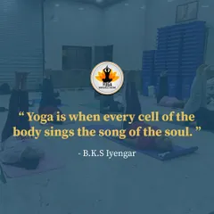 Another beautiful quote from B.K.S. Iyengar: "Yoga is when every cell of the body sings the song of the soul."