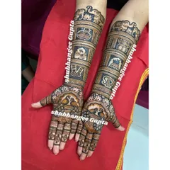 This wedding design is all about the details, without using any figures. I incorporated the couple's initials, auspicious symbols like the swastika, and traditional wedding elements like the kalash.