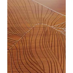 A close-up of the finely carved lines that form the rolling hills and mountains. The texture adds a beautiful, tactile quality to the artwork.