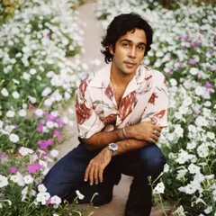 An afternoon with Zahan Kapoor, surrounded by flowers. This is what my color photography is all about: soft, natural light and capturing a person's genuine ease in a beautiful, quiet setting.