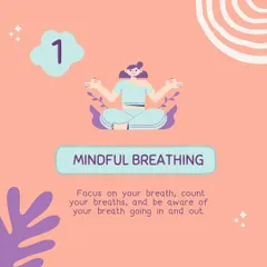 This is part of a series on mindfulness exercises. The first step is always mindful breathing: focusing on, counting, and being aware of your breath. This is the same as media 53.