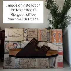 This was a wonderfully challenging project: creating a life-sized 3D installation of a Birkenstock sandal for their corporate office. It involved everything from woodworking and sourcing real leather to detailed painting to get the vintage look just right.