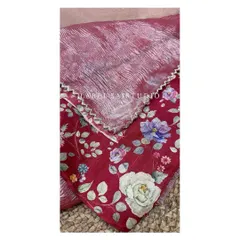 The response to my crushed tissue sarees has been amazing! They are lightweight, easy to drape, and come with a beautiful digital floral print blouse and zari scallop borders.