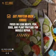 You can't build muscle without the right building blocks. We emphasize a diet rich in high-quality protein from sources like lean meats, fish, eggs, and plant-based options to ensure your muscles have what they need to repair and grow.