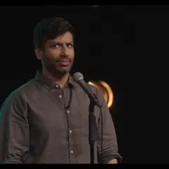 Another angle of Kanan Gill on stage. My focus for male grooming for performers is to even out skin tone and control shine for a natural, camera-ready finish.