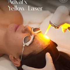The ADVATx Yellow Laser in action. This US FDA-approved technology is my go-to for tackling redness, pigmentation, and providing an overall collagen boost with no downtime.