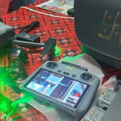 A look at my controller's screen during a flight. This shows the first-person view from the drone, along with critical flight data that I monitor to ensure a safe and precise operation.