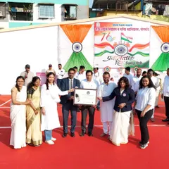 A proud moment for our institute, receiving an award for setting our 8th world record in yoga. This reflects the dedication and spirit of our entire community of students and teachers.