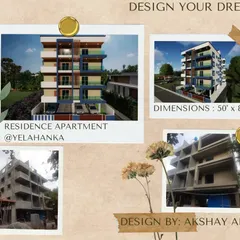 This collage shows the journey of a residential apartment in Yelahanka, from my initial 3D design concepts to the actual building taking shape on site. What you see in the render is what I deliver in reality.