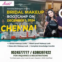 Announcing our Bridal Makeup Bootcamp in Chennai. This one-day masterclass is for artists who want to upgrade their skills and learn my signature techniques.