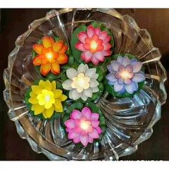 Light up your home this Diwali with these beautiful floating lotus LED diyas. They are water-activated and come in a variety of vibrant colors, creating a stunning display in any urli or water bowl.
