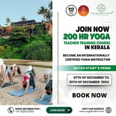 Imagine starting your day with yoga on the serene beaches of Kerala. Our residential teacher training courses offer an immersive experience, combining authentic yoga education with the natural beauty of incredible India.