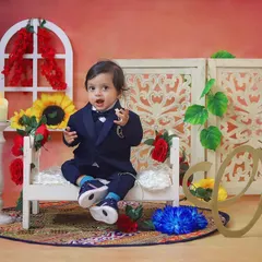 Looking sharp! This handsome little boy is styled in a smart suit and casual shoes for a Babyoye brand collaboration in my studio.
