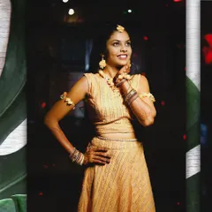 A beautiful portrait of the bride in her yellow Haldi outfit. She strikes a pose, looking radiant and happy before the festivities begin.